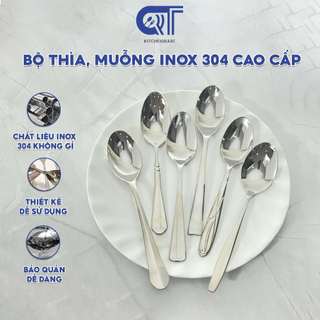 Thìa inox không gỉ cao cấp ăn cơm, cháo, súp sáng bóng bền đẹp QT KITCHENWARE