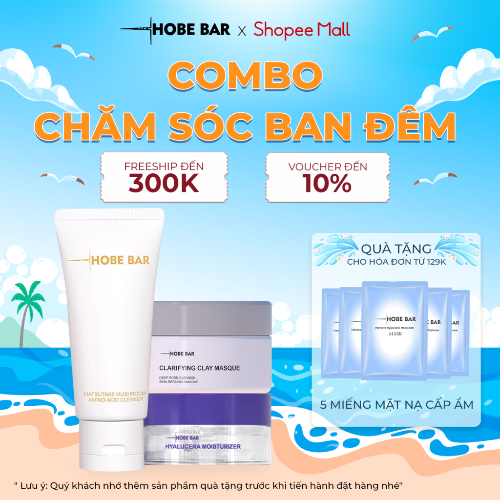 Combo Mặt Nạ Đất Sét + Sữa Rửa Mặt 50ml + Kem Dưỡng Ẩm 55ml HOBEBAR Dưỡng Sáng Da Sạch Sâu Cấp Ẩm Dành Cho Mọi Loại Da | BigBuy360 - bigbuy360.vn