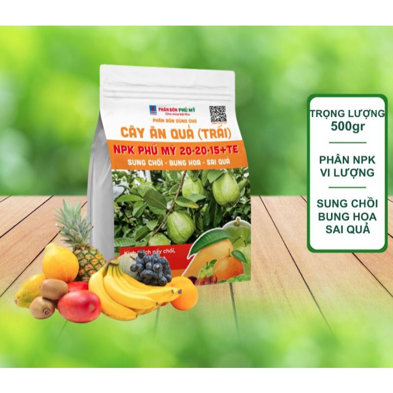 Phân Bón NPK Phú Mỹ 20-20-15+TE Chuyên Cung Cấp Dinh Dưỡng Cho Cây Ăn Quả Túi 500gr