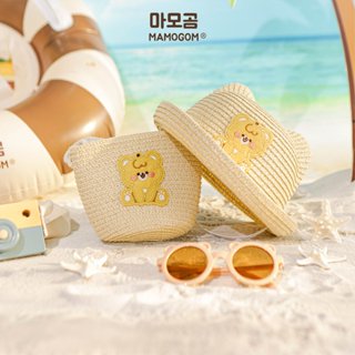 Set mũ cói và túi cói hình gấu Mamogom xinh xắn cho bé gái, mũ cói mềm cho bé phong cách Hàn Quốc - Umee Babycare