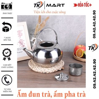 Ấm đun trà, ấm pha trà có lõi lọc, chất liệu inox, dung tích 600ml