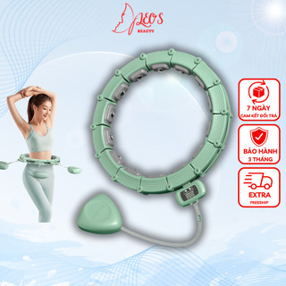 Vòng lắc eo giảm mỡ hulahoop, dụng cụ xoay eo giảm cân đếm calo massage nam châm, vòng xoay eo có đồng hồ điện tử