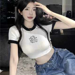 ÁO THUN CROPTOP VIỀN IN CHÚ KÌ LÂN ĐÁNG YÊU SANG TRỌNG CRVKILAN