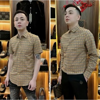 Áo sơ mi nam cao cấp chất vải cotton dày dặn phối sọc caro bbr boy phố mẫu mới sang trọng