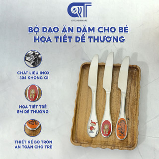 Dao ăn dặm cho trẻ em họa tiết dễ thương chất liệu inox cao cấp không gỉ, an toàn cho trẻ nhỏ (Lẻ 1 chiếc)
