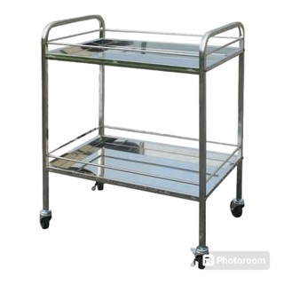 Xe đẩy inox 2 tầng ,khay inox dày 1mm