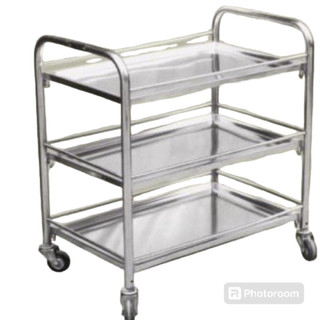 Xe đẩy inox 3 tầng , khay inox dày 1mm