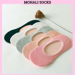 Vớ lười trơnnữ tất dưới mắt cá cotton thời trang đẹp có silicon chống tuột gót chân MOHALISOCKS VL009