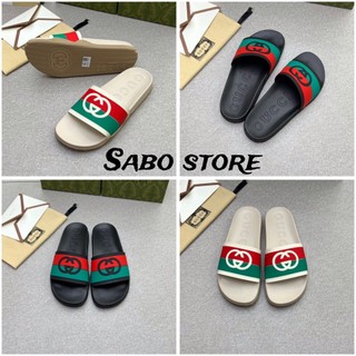 Dép gucci quai ngang xanh đỏ (FullBox)⚜️ Dép lê nam GC đế bánh mì 4cm tôn dáng chống nước Cao Cấp🔥