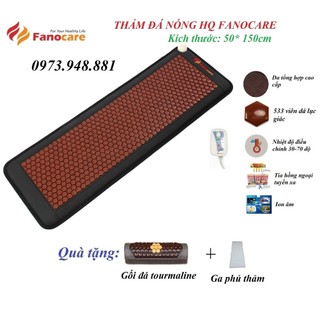 Thảm đá nhiệt nóng HQ Fanocare KT 50*150cm đá lục giác nâu (Quà tặng)