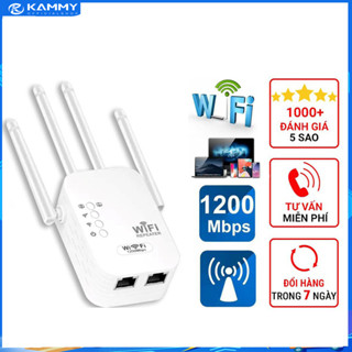  【HCM 24H Bộ kích sóng wifi 4 râu tốc độ 1200mbps phát xuyên tường kết nối xa sóng mạnh-bộ định tuyến wifi 