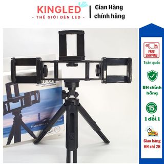 Gậy LiveStream Tripods Live 3 in 1 Kèm 3 Kẹp Điện Thoại - Giá livestream tripods live 3 trong 1 để bàn 3 kẹp điện thoại