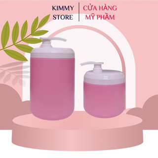 Hủ nhựa đựng kem 500g, 1kg vòi ấn hồng pastel