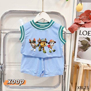 Bộ ba lỗ XOOP cotton lụa thoáng mát in chó cứu hộ  S56 cho bé (10-25kg) XBL23,Đồ bộ thời trang quần áo trẻ em Phúc Yến