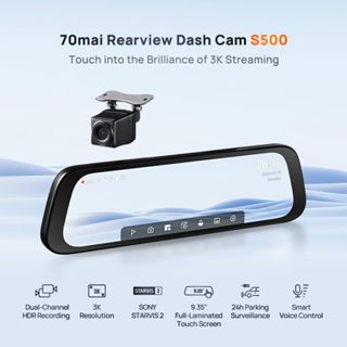 Camera Hành Trình Ô tô Kẹp Gương 70mai Rearview Dash Cam S500 (Màn hình cảm ứng, ra lệnh giọng nói)