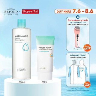 Combo Kem Chống Nắng Angel Aqua Moisture Sun Cream 50ml + Nước Tẩy Trang CLEANSING WATER 500ml