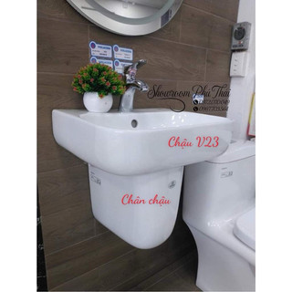 Chậu treo tường Viglacera V23, chân lửng Viglacera V23 - Chính hãng