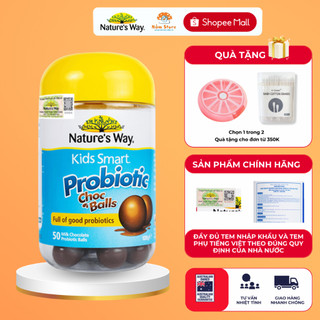 Chất Xơ Hòa Tan Nature's Way Kids Smart Probiotic Choc Balls Vị Socola Giúp Bé Ăn Ngon Hộp 50 Viên