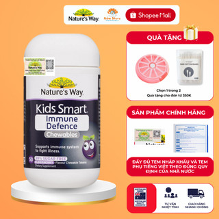 Tăng Cường Miễn Dịch Nature's Way Kids Smart Immune Defence Chewables Bảo Vệ Bé Khỏi Vi Khuẩn