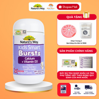 Bổ Sung Canxi Nature's Way Kids Smart Calcium + Vitamin D3 Bursts Phát Triển Chiều Cao Cho Bé 50 Viên