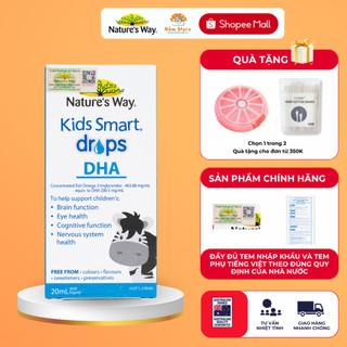 DHA Dạng Giọt Nature's Way Kids Smart Drops Giúp Tăng IQ Tăng Khả Năng Tập Trung Cho Bé 20ml