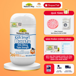 Cung Cấp Omega-3 Nature's Way Kids Smart DHA 300mg Triple Strength Mắt Sáng Thông Minh 50V