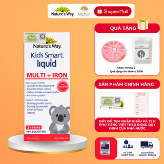 Bổ Sung Sắn Nature's Way Kids Smart Liquid Multi + Iron Hỗ Trợ Tăng Cường Sức Đề Kháng Cho Bé