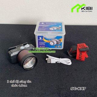 Đèn pin siêu sáng, đèn pin đội đầu, đèn led đeo đầu SC-K47 3 cấp độ sáng