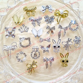 Charm hoa tròn charm thỏ charm vương miện charm nơ charm nail gắn móng đính móng trang trí móng tay Jewelry