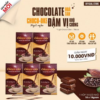 Combo 5 Hộp Socola Hòa Tan Uống liền CHOCO-OKE, Socola Hòa Tan Đặc Biệt Thơm Ngon Tiện Lợi, Le Plateau Coffee