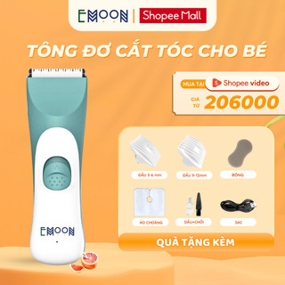 Tông đơ cắt tóc cho bé từ 0-12 tuổi Emoon chống ồn, đầu lưỡi bo tròn an toàn cho bé có sạc pin rời, khả năng chống nước