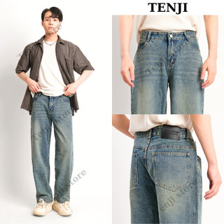 Quần Jean Nam Ống Rộng Dáng Suông Baggy Chất Vải Dày Dặn Màu Xanh Bụi TENJI02