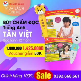 Bút chấm đọc học tiếng anh tân việt kèm 12 sách song ngữ bút chấm đọc tiếng anh tân việt chính hãng