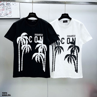 Áo ICON CÂY DỪA-áo phông nam in chữ dsquared2 ICON họa tiết cây dừa chất cotton dày dặn in nét cực cháy