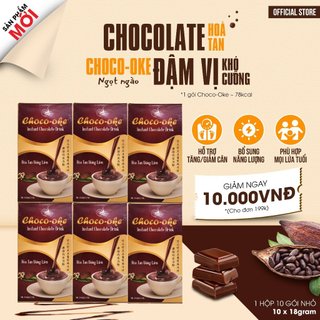 Combo 6 Hộp Socola Hòa Tan Uống liền CHOCO-OKE, Socola Hòa Tan Đặc Biệt Thơm Ngon Tiện Lợi, Le Plateau Coffee