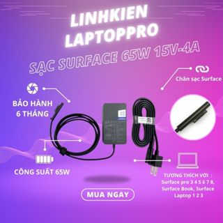  Sạc Zin New Surface pro 3 4 5 6 7 8 65w 15v 4a surface book surface Laptop 1 2 3 New 100% 