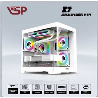 Vỏ case máy tính aquanaut pro gaming m-atx x7 - kính cong