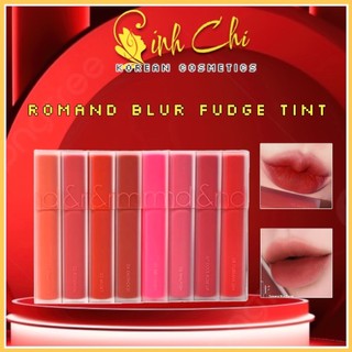Son kem lì romand blur fudge tint siêu lì, lên màu chuẩn, mịn môi