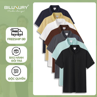 Áo Polo Basic Biluxury 8APCB460 Mềm Nhẹ, Thoáng Mát, Thấm Hút Nhanh, Chống Nhăn