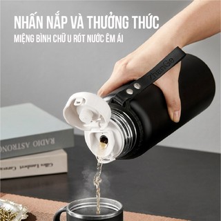  Bình giữ nhiệt thế hệ mới 2024 giữ nhiệt 48h inox 316 hiển thị nhiệt độ và nắp có tay cầm 
