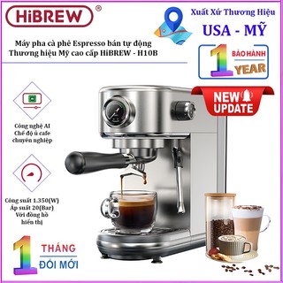 Máy pha cà phê bán tự động Espresso, Cappuccino, Latte. Thương hiệu Mỹ cao cấp HiBREW - H10B