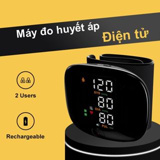Máy Đo Huyết Áp Cổ Tay  Đo Tự Động Không Cần Bơm Tay, Màn Hình Led Cảnh Báo Huyết Áp (Tặng pin).