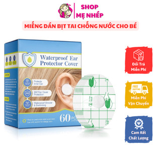 Miếng dán bịt tai chống nước cho bé khi tắm/bơi, chất liệu màng PU siêu mỏng - Hộp 60c dùng 1 lần