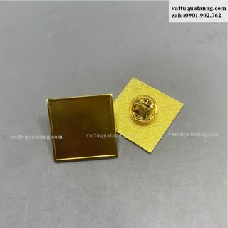 Combo 50 cái Phôi huy hiệu kim loại cài áo vuông 3cm - ghim cài, nam châm trơn chưa in