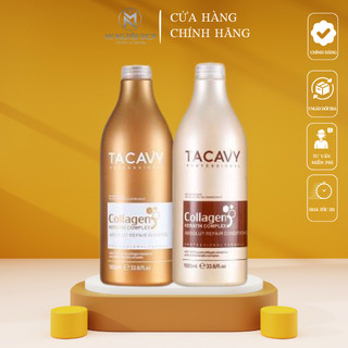 Cặp dầu gội xả tacavy 1000ml | giảm gãy rụng, phục hồi tóc hư tổn, khô xơ | hàng chính hãng