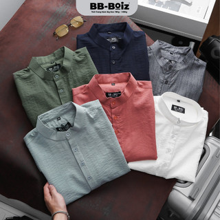 Áo sơ mi tay ngắn nam bb-boiz form bigsize 70kg - 130kg | cổ trụ | chất đũi