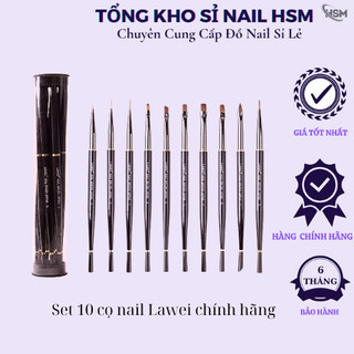 Cọ vẽ nail,bộ cọ 10 cây LAWEI chính hãng Nail Brush Japan - Phụ kiện đồ nail