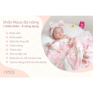 Khăn xô nous 2 lớp đa năng mềm mịn cho bé kt 105x105
