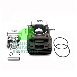 Bộ hơi, nòng máy cưa xích chạy xăng 5200, 5800, 5900 52cc, nòng 45 li