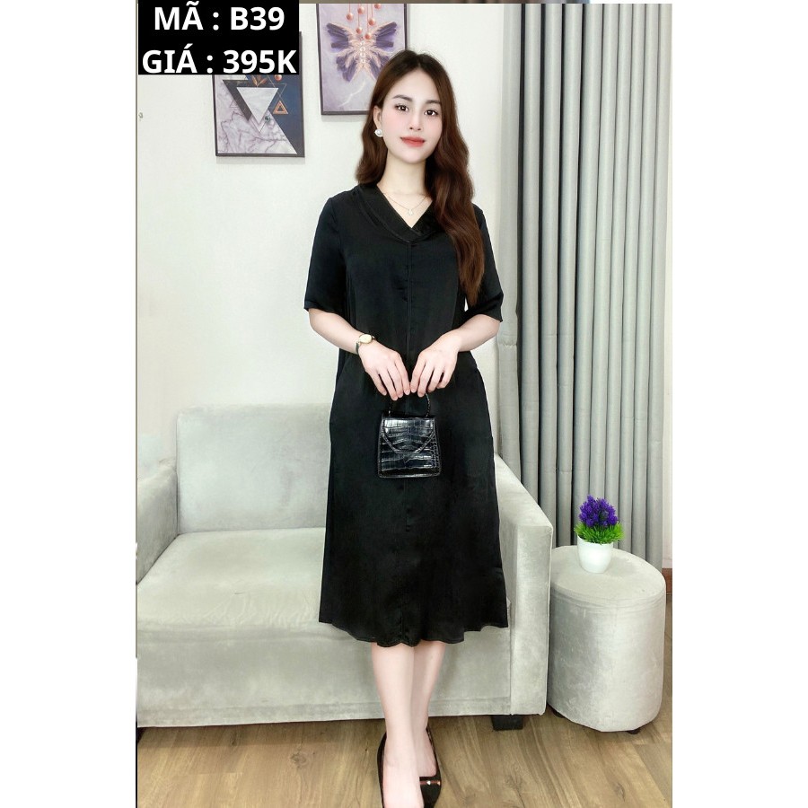 B39 - Váy lụa trung niên che khuyết điểm cực tốt khi đi chơi , dự tiệc . Mã B39